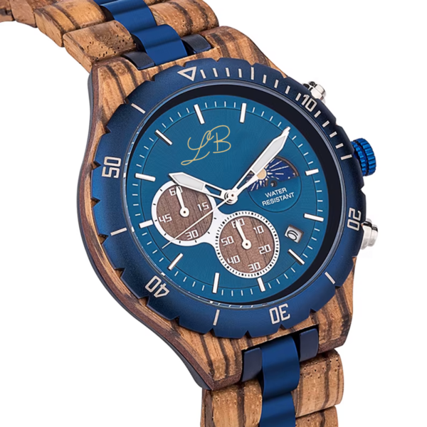 Reloj Azul - Madera