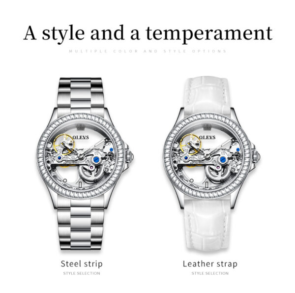 Reloj Automático Skeleton OLEVS Unisex de Lujo – Mecánismo Visible