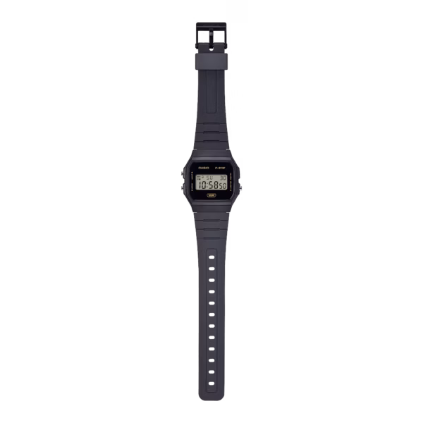 Reloj Casio F-91WB-1A | Digital Clásico Negro con Detalles Dorados - Imagen 2