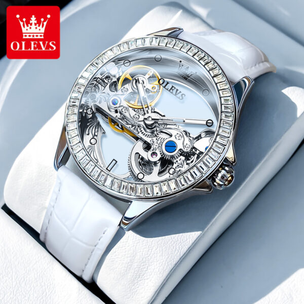 Reloj Automático Skeleton OLEVS Unisex de Lujo – Mecánismo Visible - Imagen 3