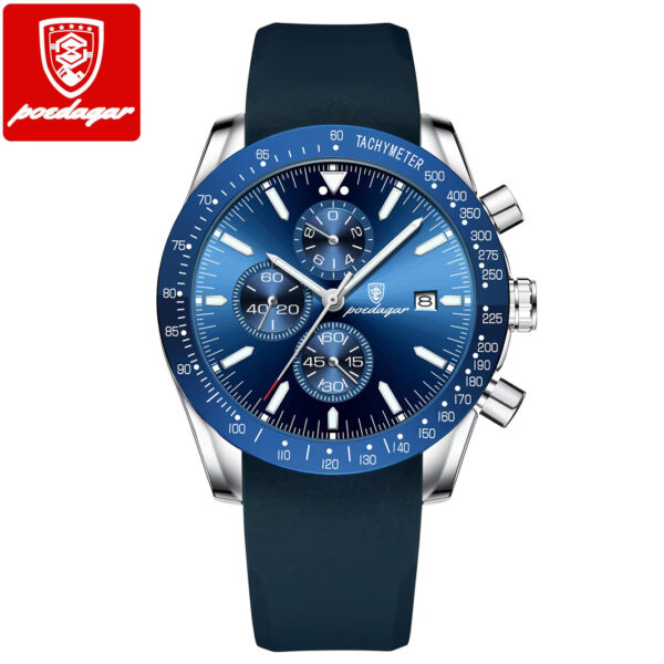 Reloj Poedagar para Hombre con Correa de Piel Marrón, Estilo Elegante y Clásico - Imagen 4