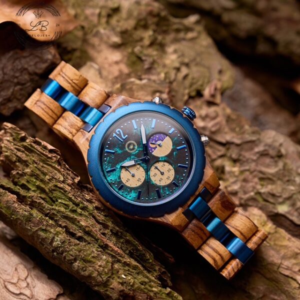 Reloj de Hombre Brisa Marina | Madera y Acero Azul - Imagen 6