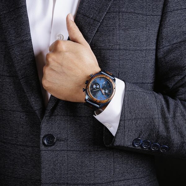 LB BlueWood Chrono - Madera y Acero Azul -Esfera Azul o Blanca - Imagen 10