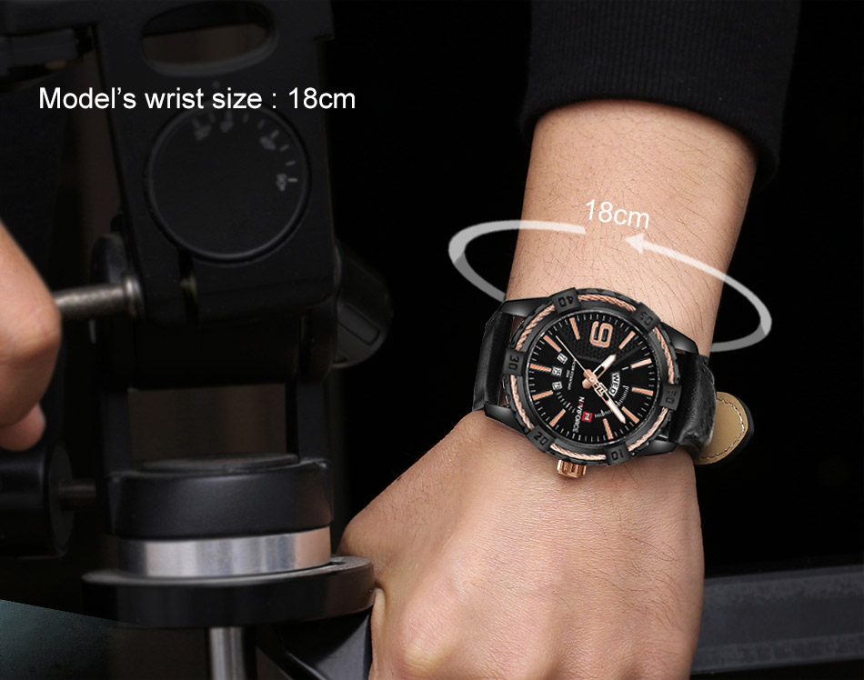 Reloj NAVIFORCE 9117 para Hombre – Cuarzo Preciso, Correa de Cuero, Calendario Completo, Resistencia al Agua 3 BAR - Imagen 3