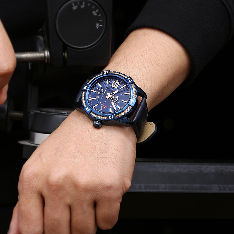 Reloj NAVIFORCE 9117 para Hombre – Cuarzo Preciso, Correa de Cuero, Calendario Completo, Resistencia al Agua 3 BAR - Imagen 7