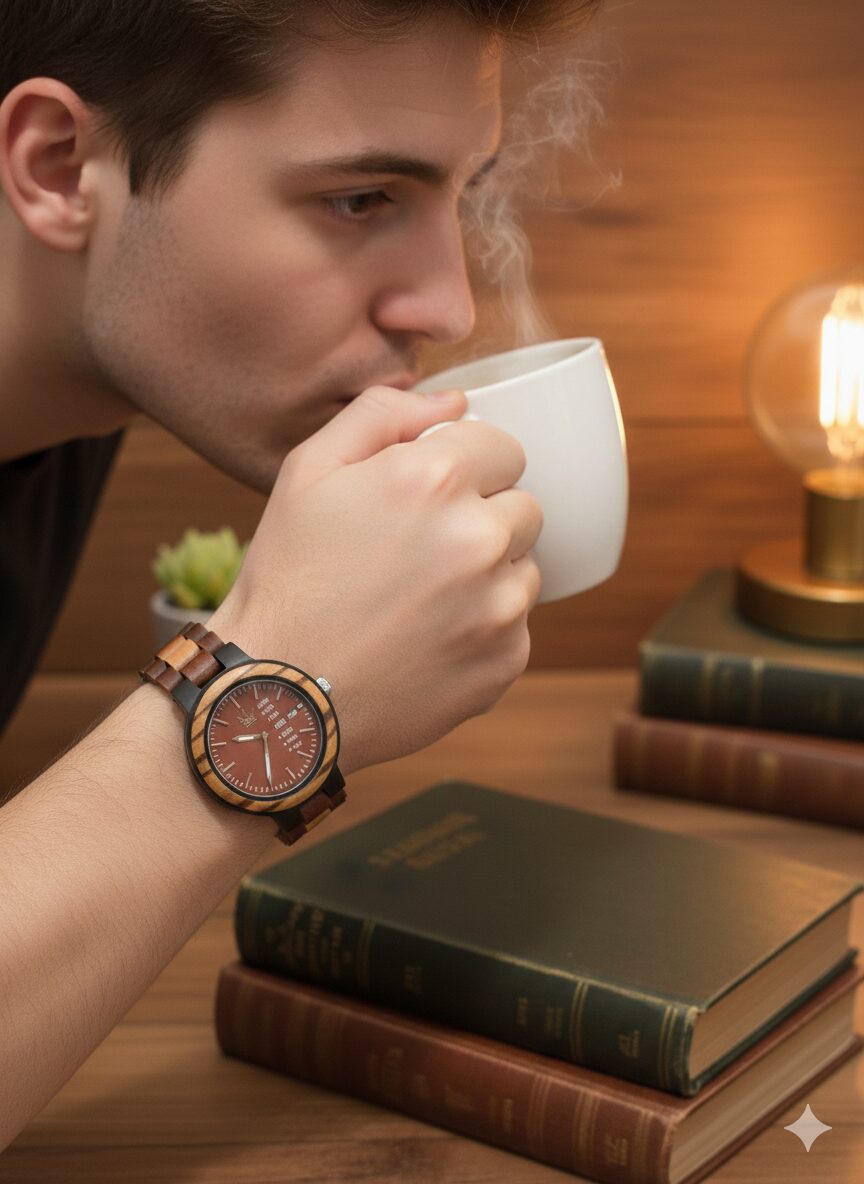 Reloj de Madera – Reloj Natural con Cronógrafo, Fecha Automática, Estilo Elegante y Moderno - Imagen 9