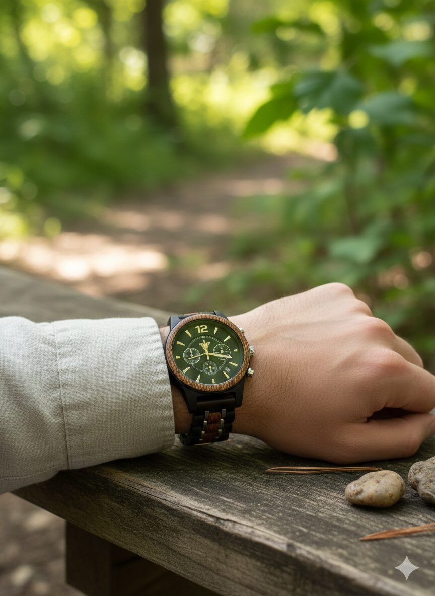 Reloj de Madera – Reloj Natural con Cronógrafo, Fecha Automática, Estilo Elegante y Moderno - Imagen 3